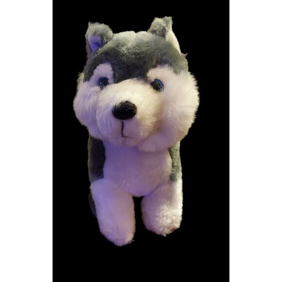 Gray Wolf /Husky Dog Plush 10" Shalom Toy Co Stuffed Animal Toy with Blue Eyes - Picture 6 of 16
